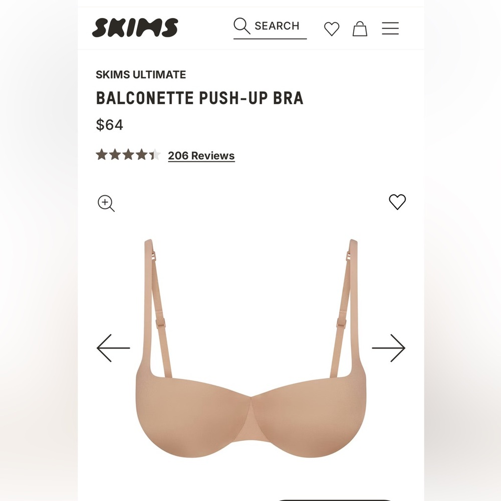 SKIMS Balconette Push-Up Bra in Latte